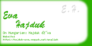 eva hajduk business card